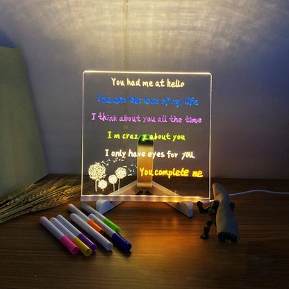 Creative Rewritable Acrylic LED Message Board 🎨