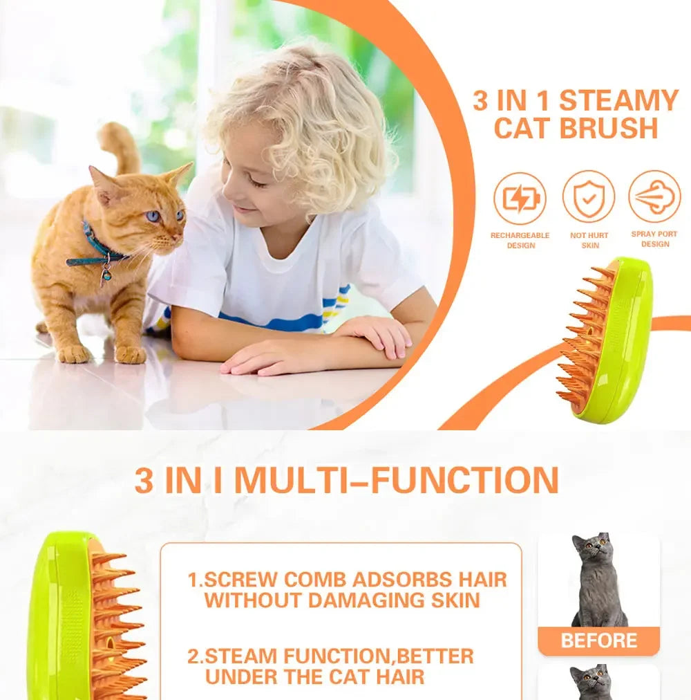 Cat Dog Shedding 3 in 1 Electric Sprays Massage