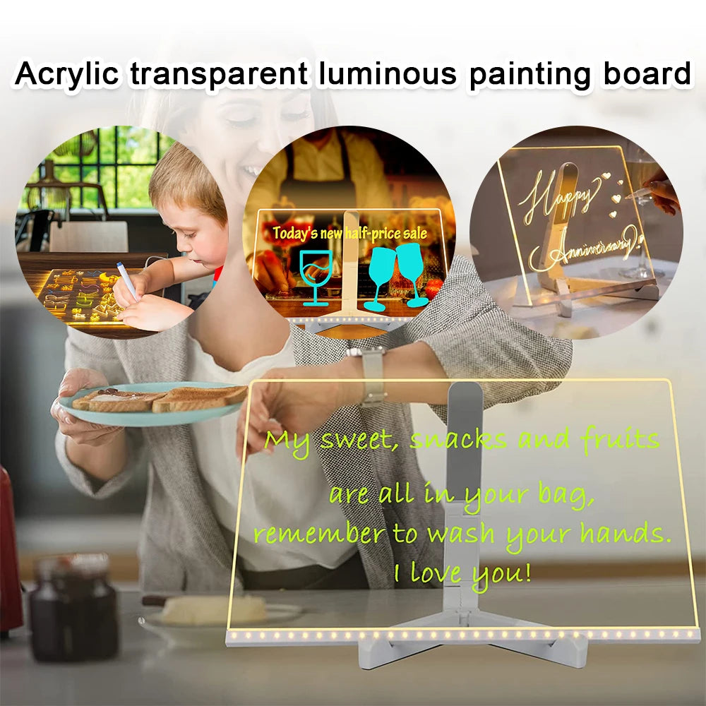 Creative Rewritable Acrylic LED Message Board 🎨