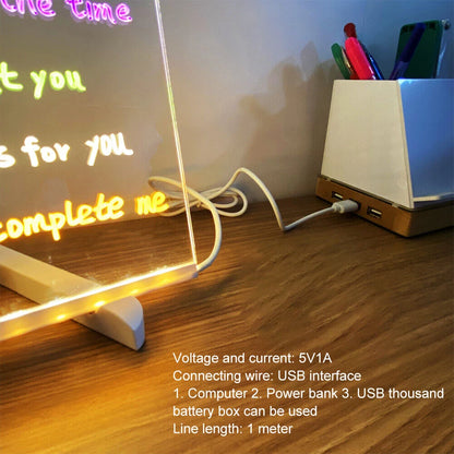 Creative Rewritable Acrylic LED Message Board 🎨